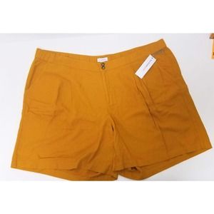 NWT Liz Claiborne Womens Shorts Honey Ginger Linen Blend Elastic Waist New 24W